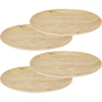 4er-Set Melaminteller in Holzoptik-Design, 26 cm 4er-Set Melaminteller in Holzoptik-Design, 26 cm