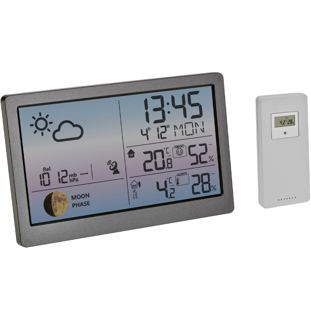 Wetterstation m. Farbdisplay und Aussensensor