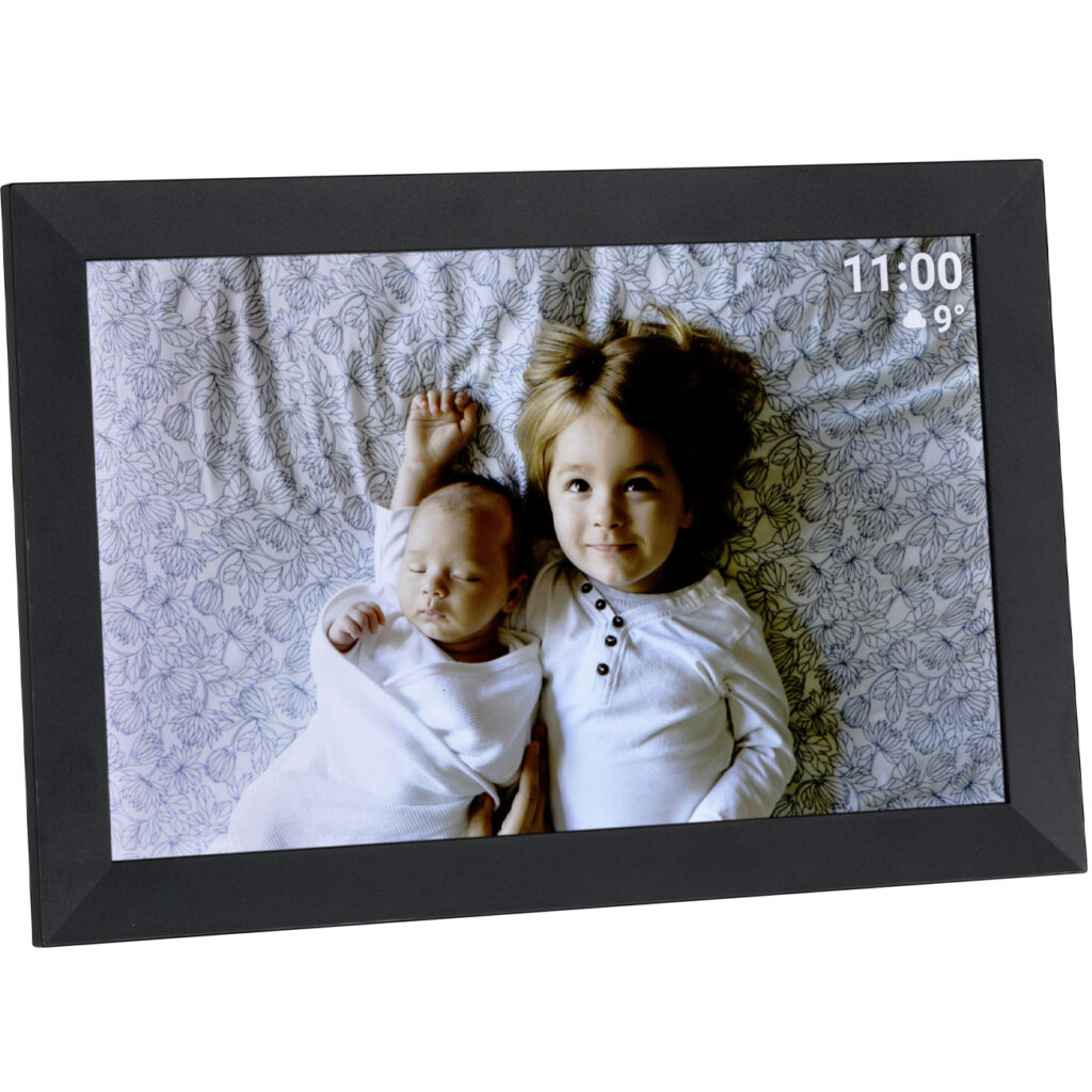 Digitaler Bilderrahmen, schwarzer Rahmen mit App-Steuerung & weltweitem Bild-Upload