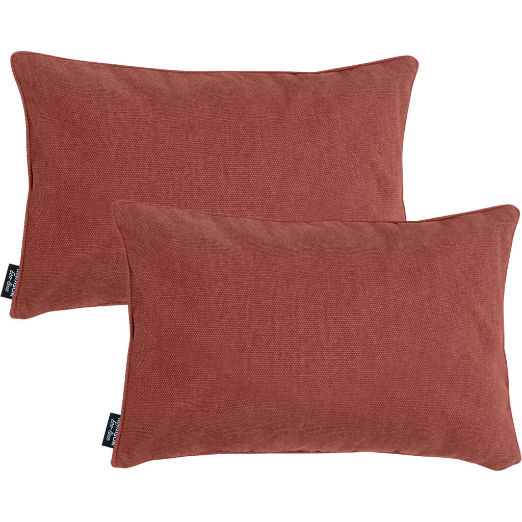 2er-Set Deko-Kissen wasserabwesend, bequemes Outdoorkissen,  terra, , 50 x 30 x 10 cm