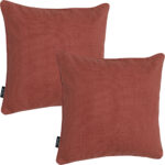 2er-Set Deko-Kissen wasserabwesend, bequemes Outdoorkissen, terra , 50 x 50 x 10 cm