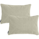 2er-Set Deko-Kissen wasserabwesend, bequemes Outdoorkissen, beige , 50 x 30 x 10 cm