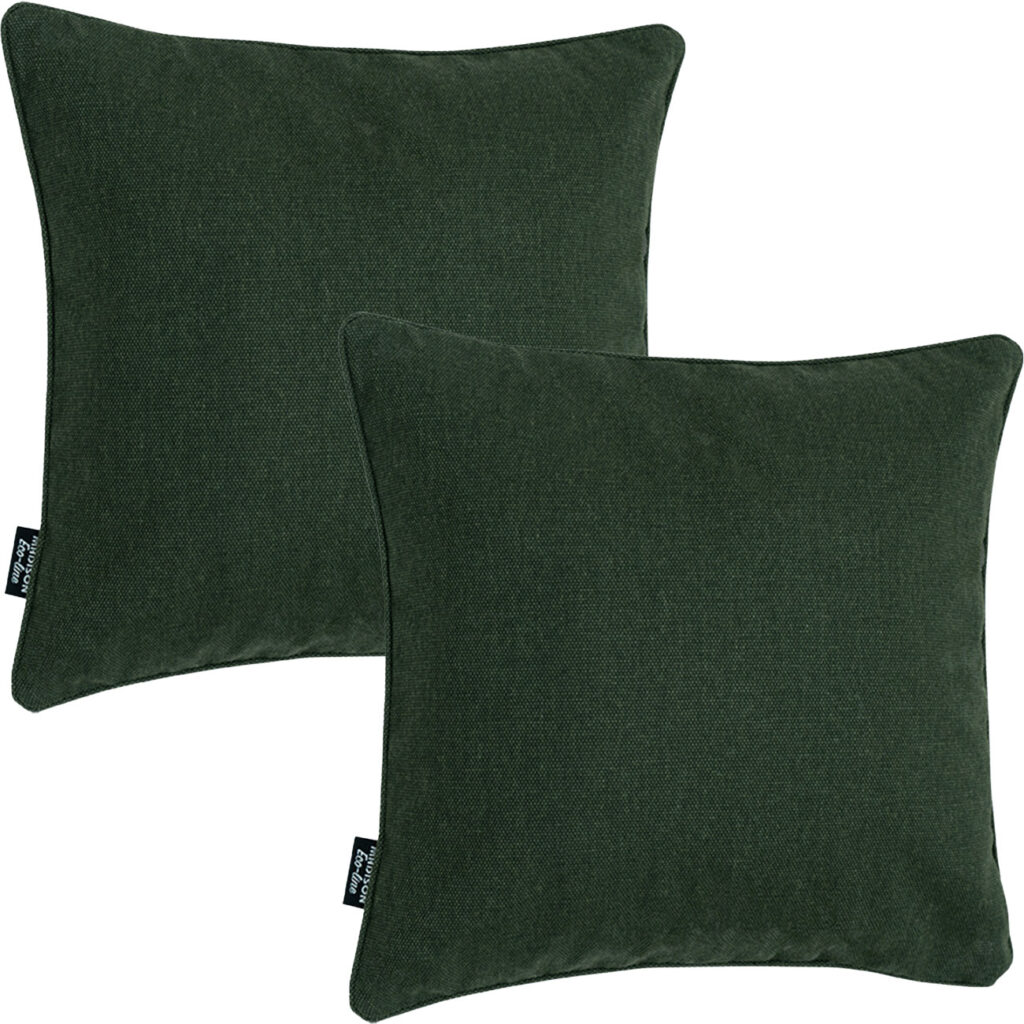 2er-Set Deko-Kissen wasserabwesend, bequemes Outdoorkissen, grün, 50 x 50 x 10 cm