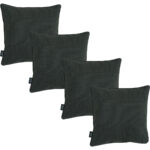 4er-Set Deko-Kissen wasserabwesend, bequemes Outdoorkissen, dunkel grau, 50 x 50 x 10 cm