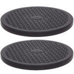 2er-Set Multifunktionale Drehplatte, bis 100 kg, schwarz, Ø 25 cm