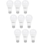9er-Set LED-Glühbirne, A60, E27, 1020 lm, 12 W, 2500 K, warmweiss