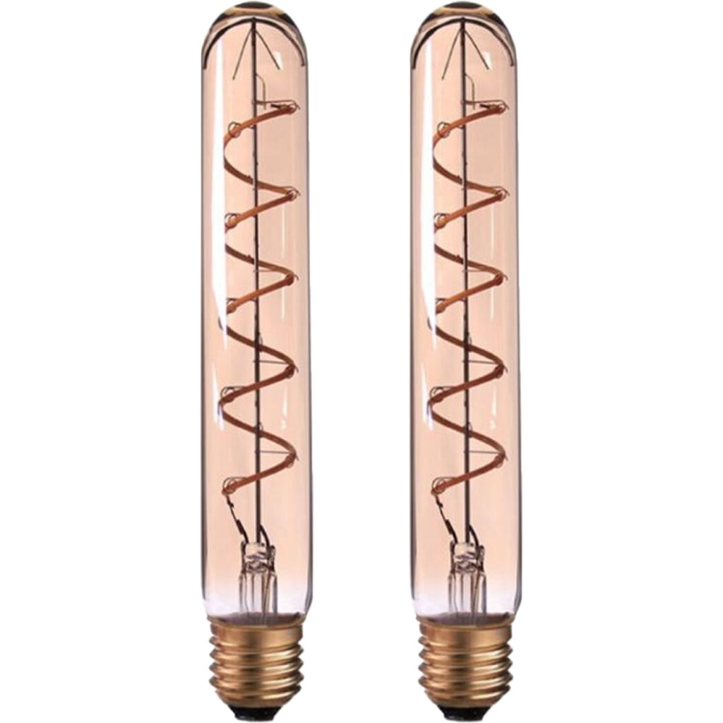 2er-Set LED-Filament-Lampe Röhre, T30, E27, 4 W, Amber, 240 lm, dimmbar, 3 x 22,5 cm 