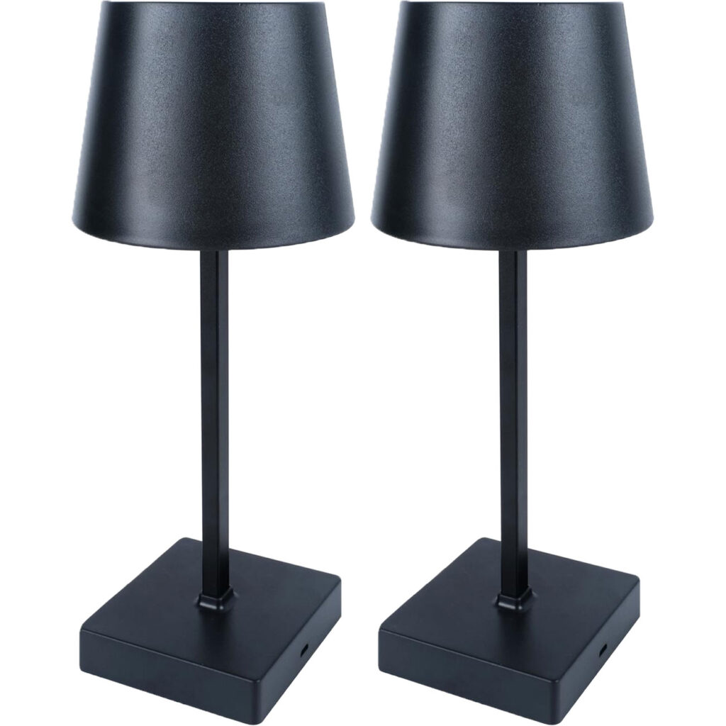 2er-Set LED Tischleuchte, Touch-Steuerung, schwarz