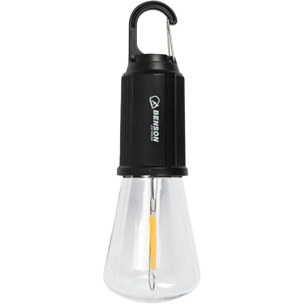 LED Campinglampe mit Clip-Haken, schwarz: 100lm, Akku