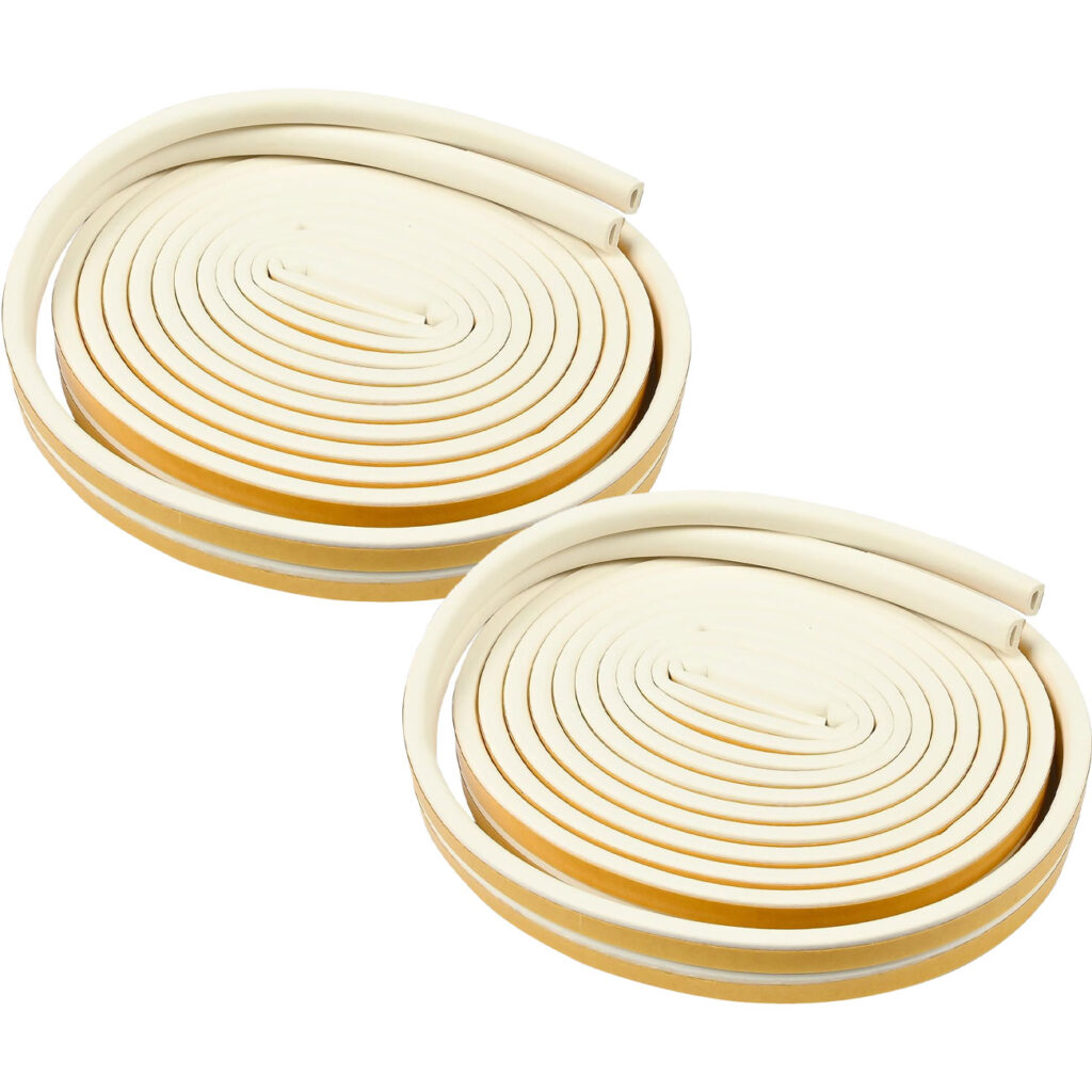 D-Profil Zugluft Dichtungsstreifen, 4er-Set, weiss, 3m x 9mm x 4mm, selbstklebend