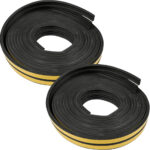 E-Profil Zugluft Dichtungsstreifen, 4er-Set, schwarz, 3m x 9mm x 4mm, selbstklebend