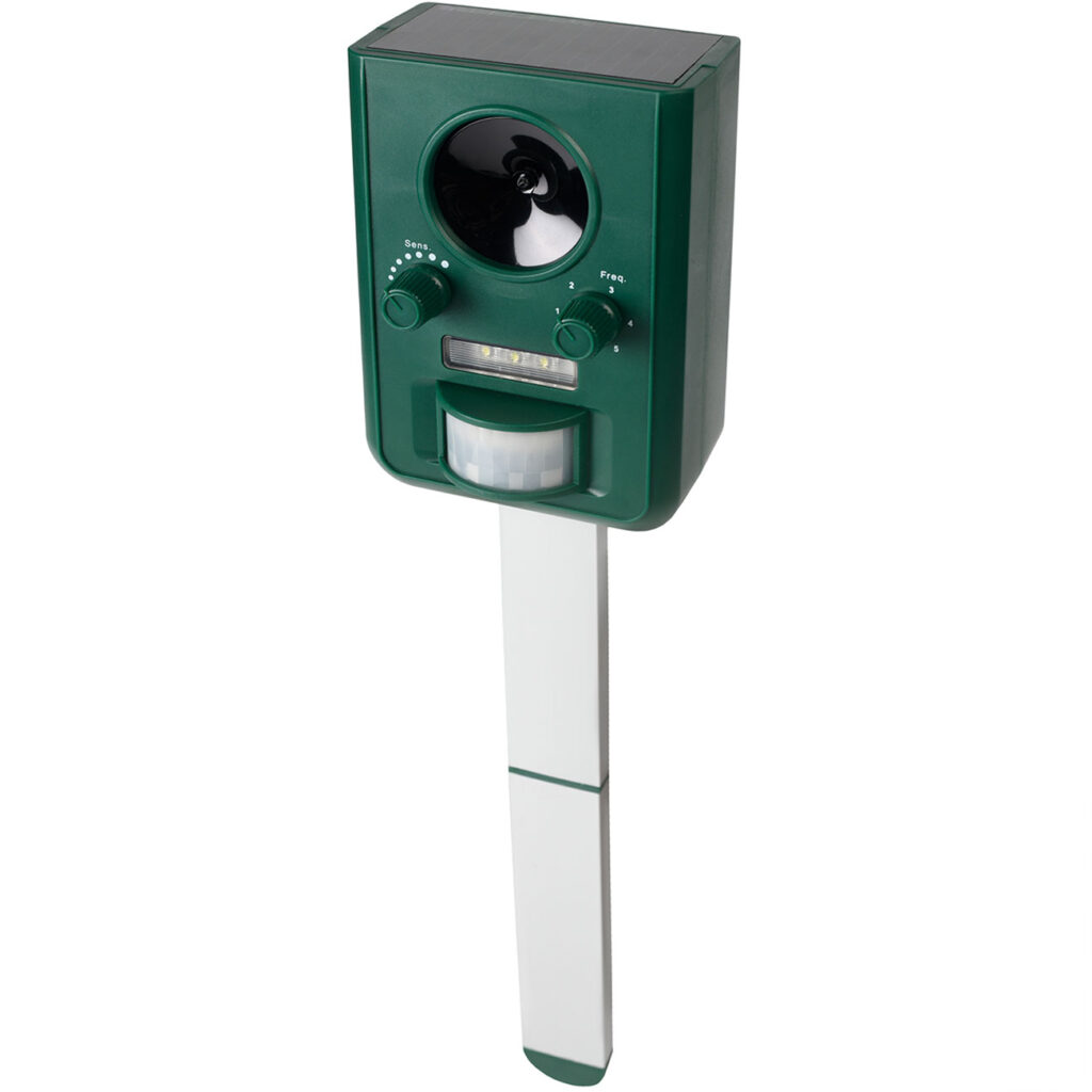 Universal Solar Tiervertreiber mit Ultraschall und Blitzlicht, Reichweite 10m