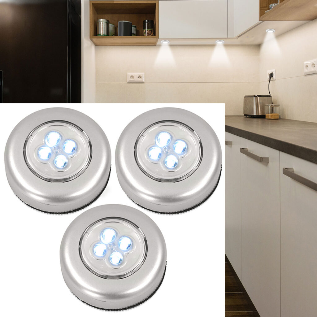 LED-Unterbauleuchten, 3er-Set, kabellos für Kleiderschrank uvm.