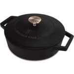 Gusseisenbräter mit Deckel, schwarz-roségold, 2,57 L