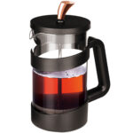 French-Press für Kaffee und Tee, 1 l, schwarz-roségold