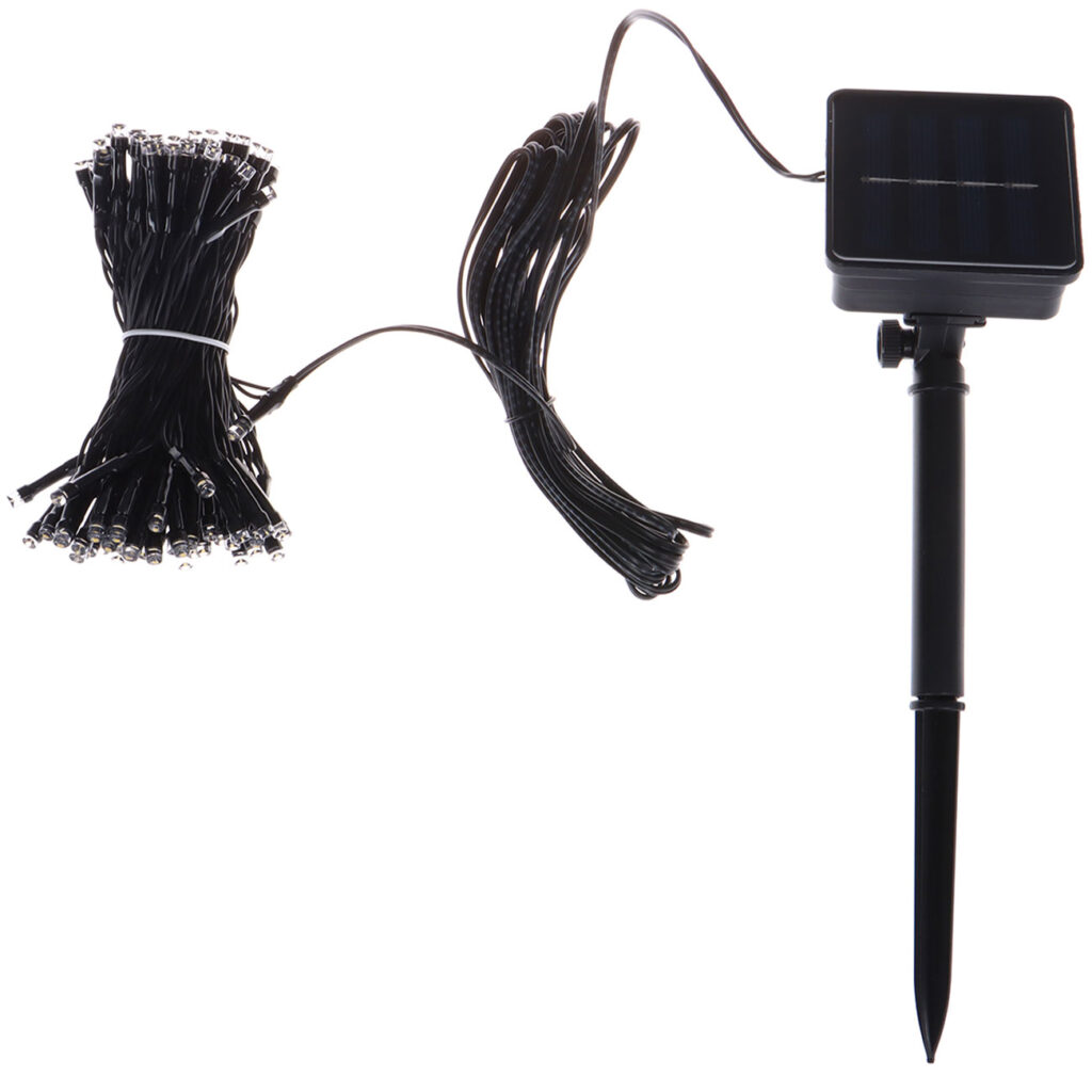 Solar Lichterkette ca.12,5 m,100 warmweisse LEDs mit 8 Modi & Dämmerungssensor