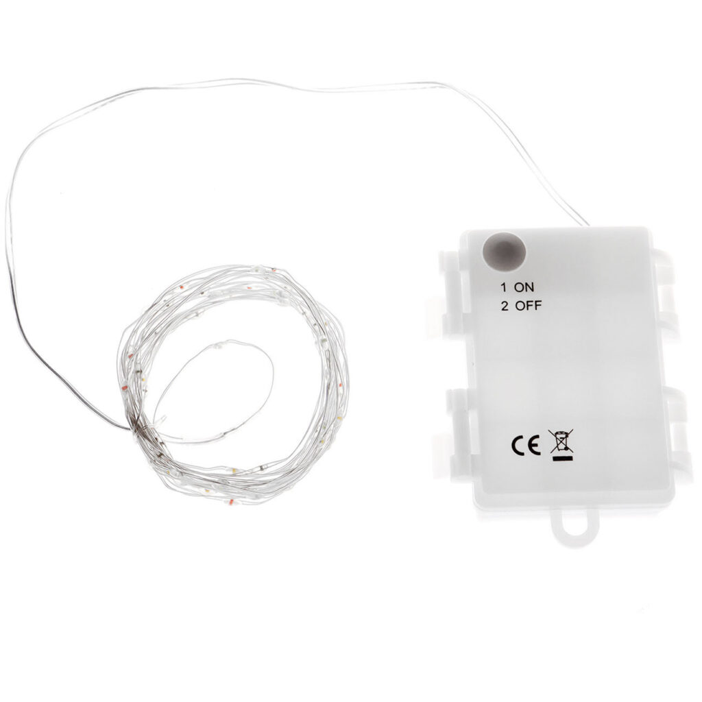 Multicolor Draht-Lichterkette, 80 LEDs, IP44, batteriebetrieben, L ca. 425 cm