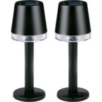 2er-Set Moderne Solar Tischleuchte, schwarz