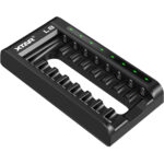 Li-Ionen-/NiMH-Akkuladegerät für 8 AAA-/AA-Akkus