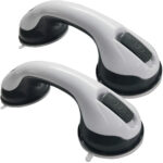 2er-Set Haltegriff mit Saugnäpfen, weiss-grau