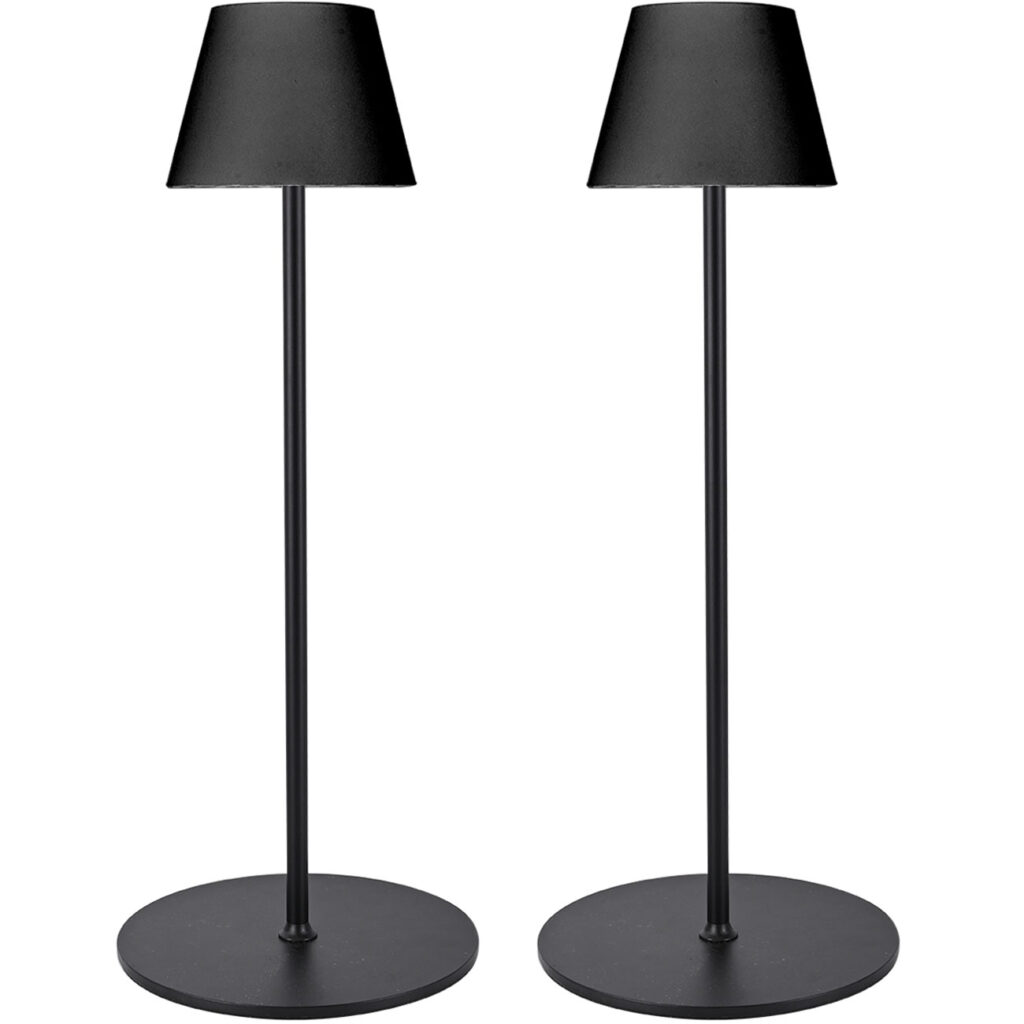 2er-Set Höhenverstellbare LED-Stehlampe, dimmbar, schwarz, 50 /90/130 cm