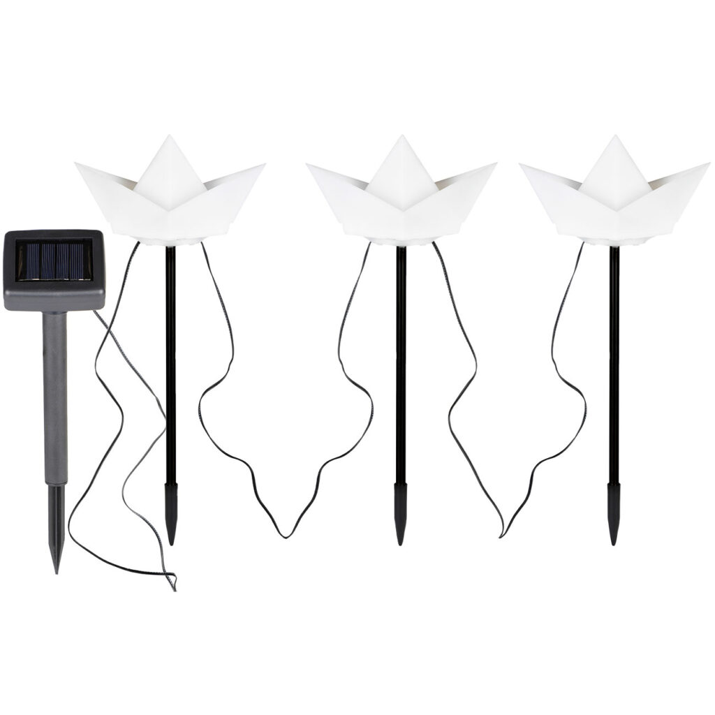 Solar-Dekoleuchten 3 Papierschiffe, weiss Solar-Dekoleuchten 3 Papierschiffe, weiss
