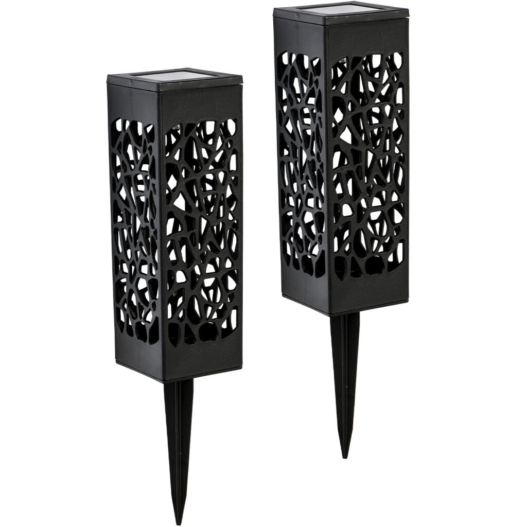 2er-Set Solar Schattenlampe mit Erdspiess