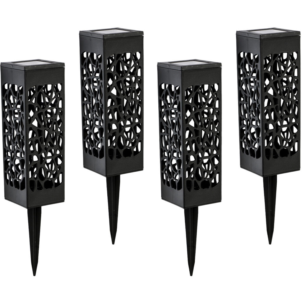 4er-Set Solar Schattenlampe mit Erdspiess
