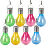 Solar-LED-Lampe in Glühbirnen-Form, 8er-Set, bunt, Ø 7,5 x H5 x H 15 cm