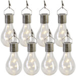 Solar-LED-Lampe in Glühbirnen-Form, 8er-Set, warmweiss, Ø 7,5 x H 15 cm