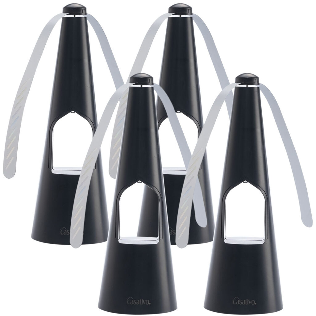 4er-Set 2-Flügel Insektenwedler mit LED-Beleuchtung, Batterie & USB