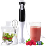 Stabmixer-Set mit Zerkleinerer, Schneebesen und Becher, 400 Watt