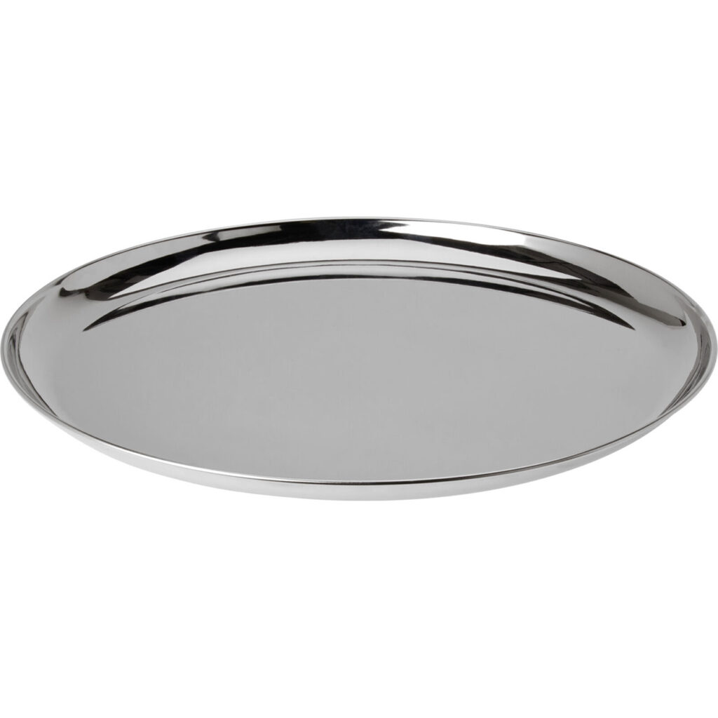 Serviertablett & Dekotablett aus Metall, 39 cm, silber