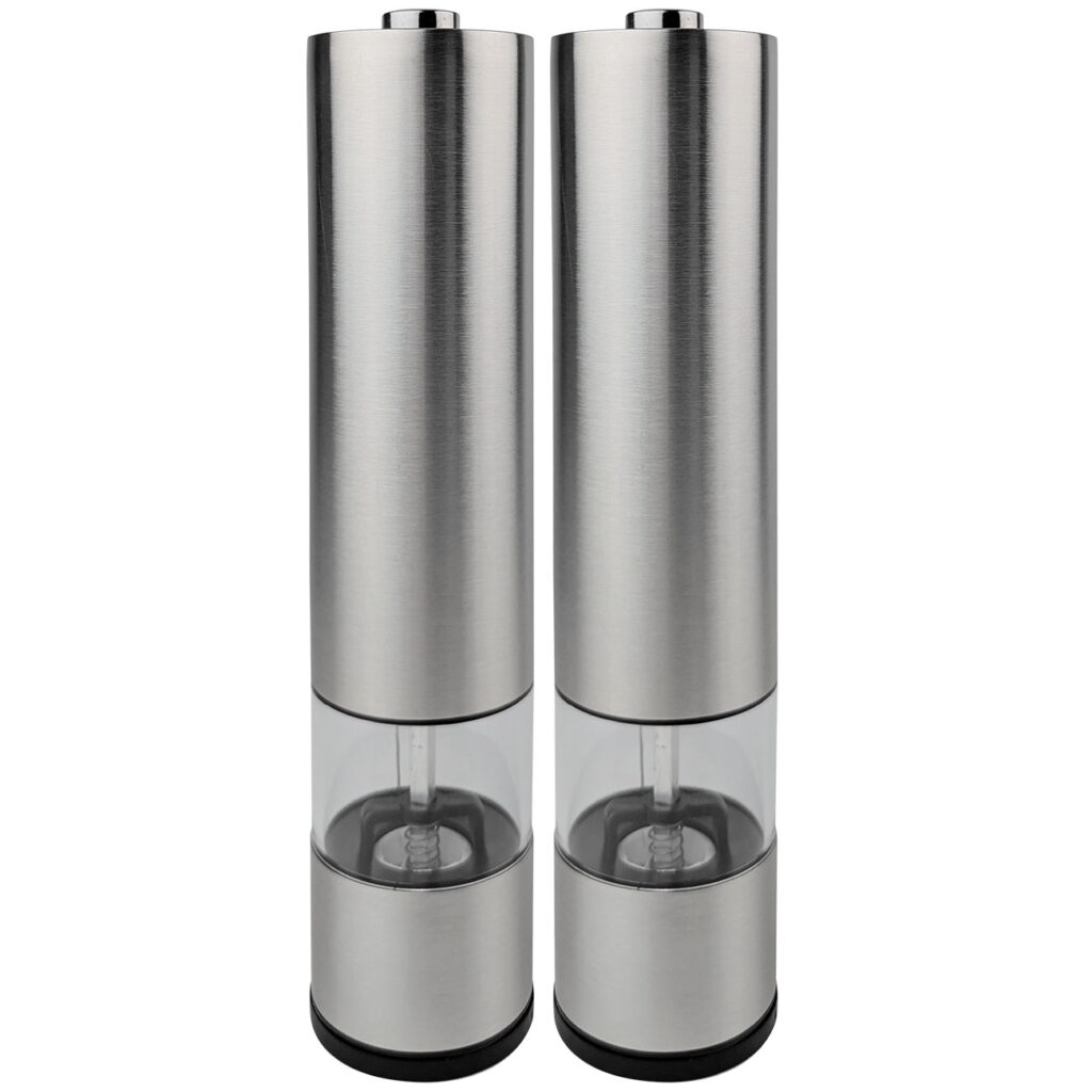 2er-Set Elektrische Salz-/Pfeffermühle, Edelstahl