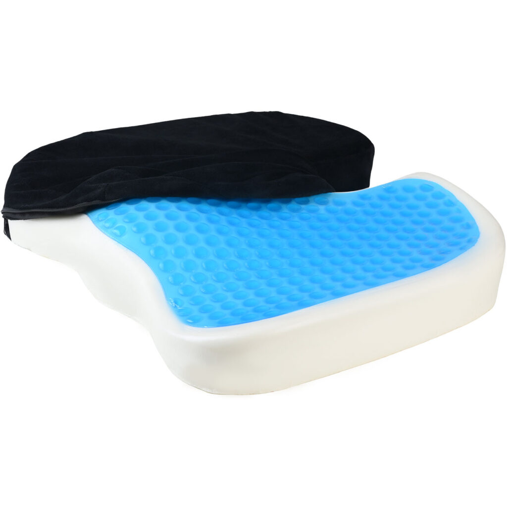 Memory-Foam-Sitzkissen mit Kühlgel und Anti-Rutsch-Beschichtung, 44 x 35 x 8 cm