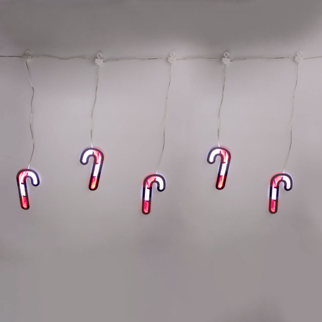 LED Lichtervorhang Zuckerstange, 100 x 58 cm