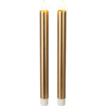 Hochwertige LED Kerzen 2er-Set, 2 x 25 cm, gold