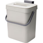 3L Abfalleimer mit Haken für die Küchenschranktür, 15,5 x 12 x 20,5 cm, grau