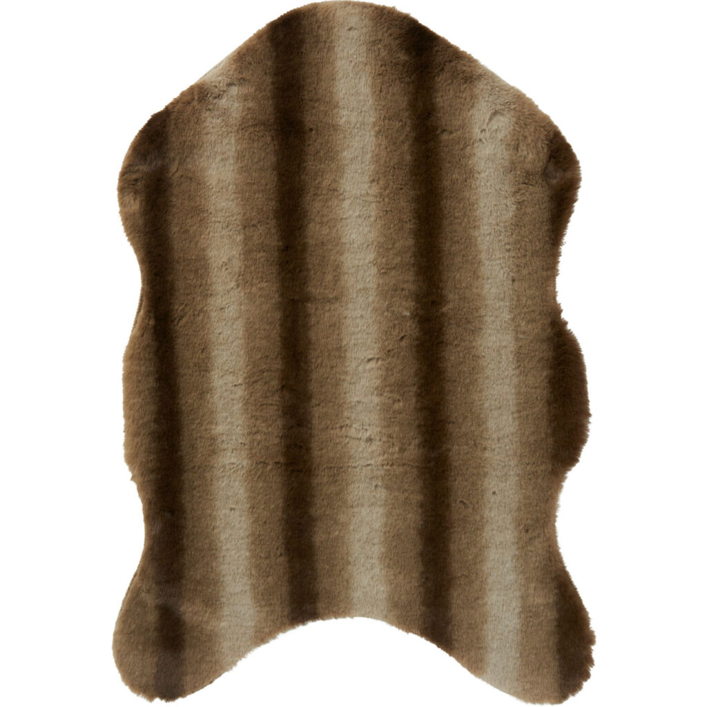 Kuscheliges Kunstfell, 90 x 60 cm, braun-beige gestreift
