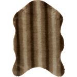 Kuscheliges Kunstfell, 90 x 60 cm, braun-beige gestreift