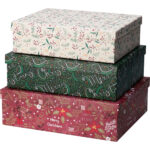 Elegante Weihnachts-Geschenkboxen 3er-Set, rechteckig