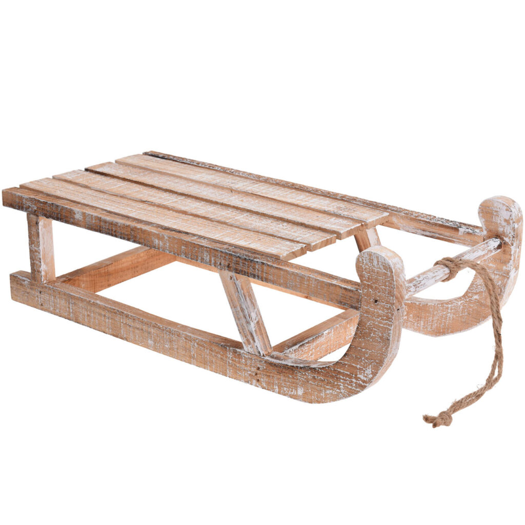 Dekorativer Mini-Holzschlitten, 50 x 24 x 14 cm