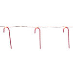 Weihnachtsdeko-Zuckerstange Lichterkette – 10 Stk. 20 Warmweisse LEDs, batteriebetrieben