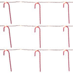 3er-Set Weihnachtsdeko-Zuckerstange Lichterkette – je 10 Stk. 20 Warmweisse LEDs