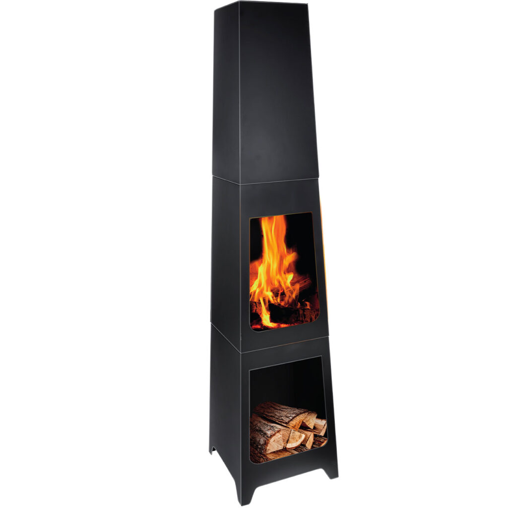 Gartenkamin, schwarz Gartenkamin, schwarz