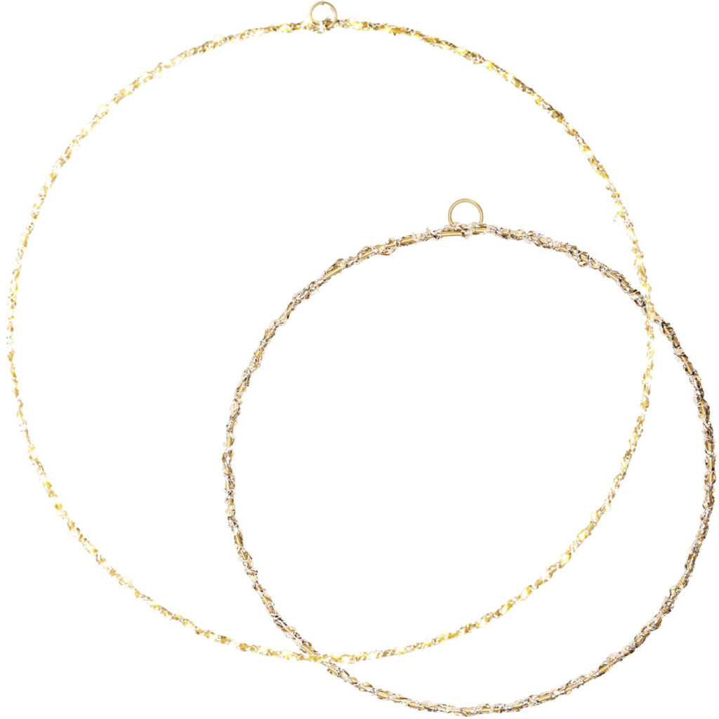 2er-Set Deko-Ring mit 120 & 150 LEDs, warmweiss, 30 x 0,5 cm & 50 x 0,5 cm