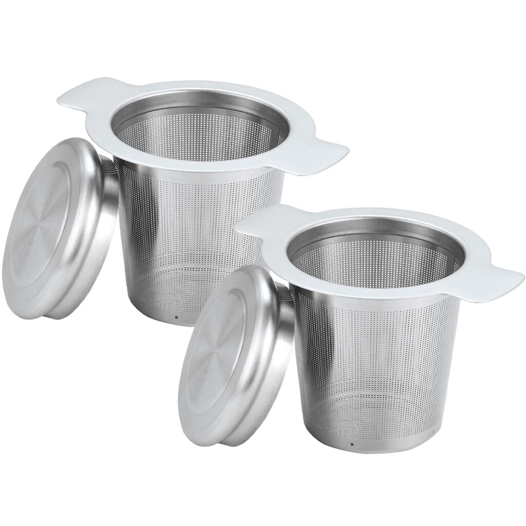 2er-Set Teesieb mit Deckel, Edelstahl
