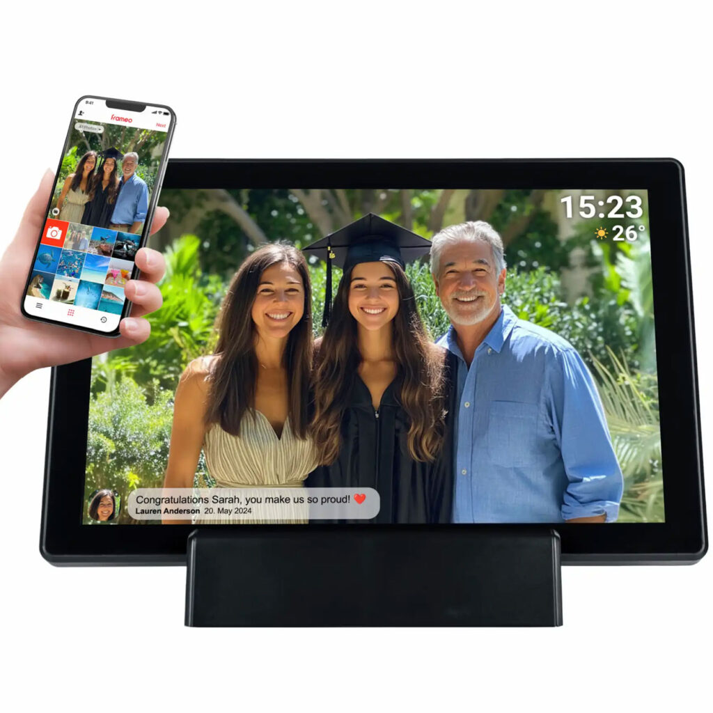 Elektronischer Fotorahmen, App-Steuerung, schwarz, 10,1“