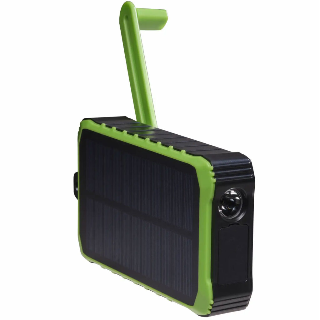 Solar-Powerbank mit Kurbeldynamo, 10.000 mAh
