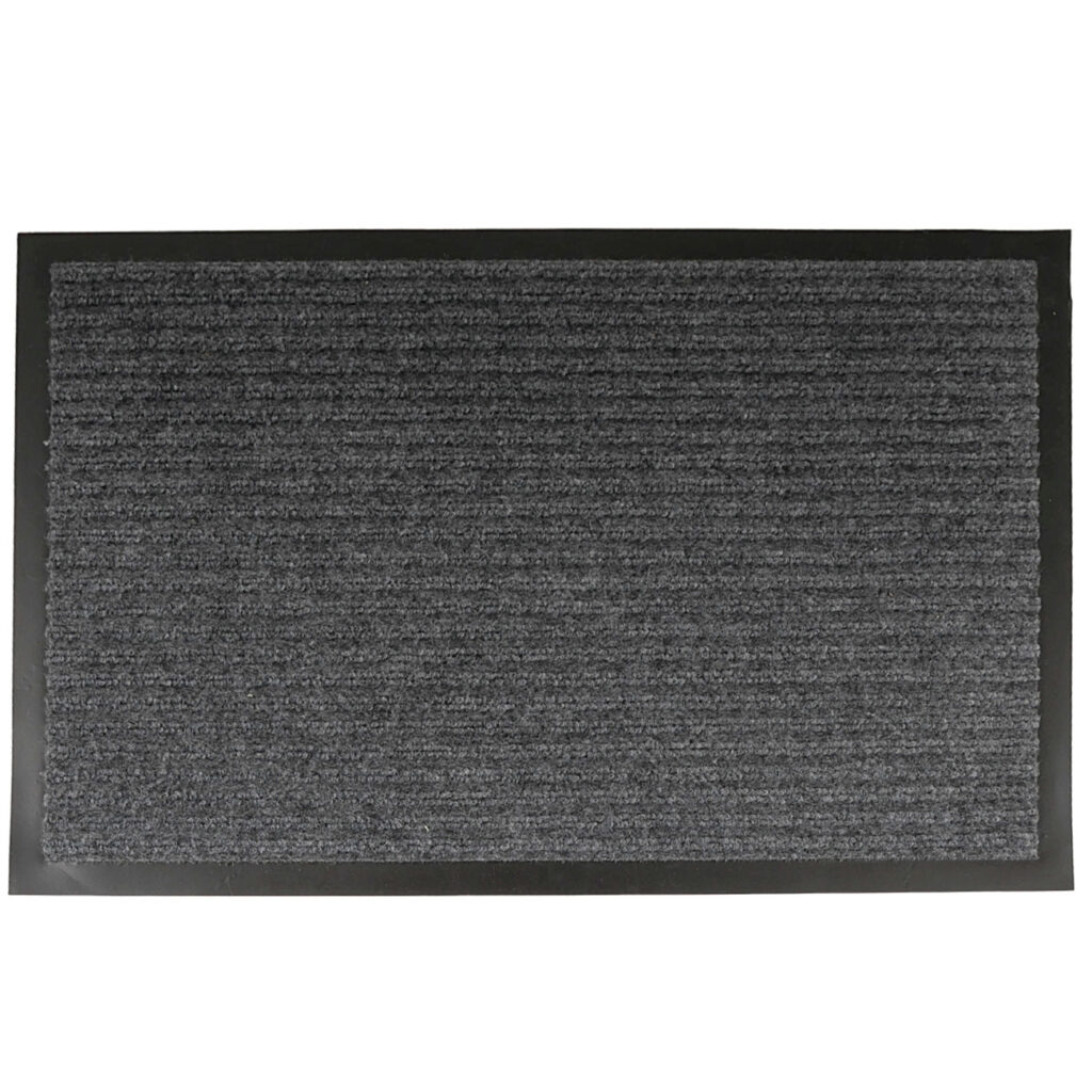 Strapazierfähige Fussmatte mit PVC Rückseite, 40 x 60 cm, grau